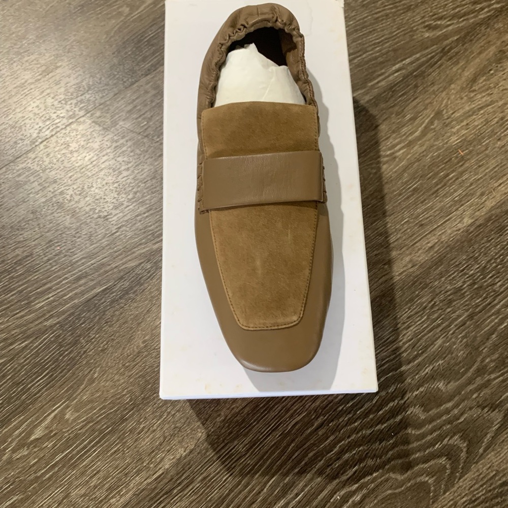 Lafayette 148 New York Tan Flats Classic Penny Loafers